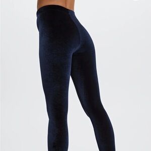 Fabletics Emma velour legging in deep navy, new, small